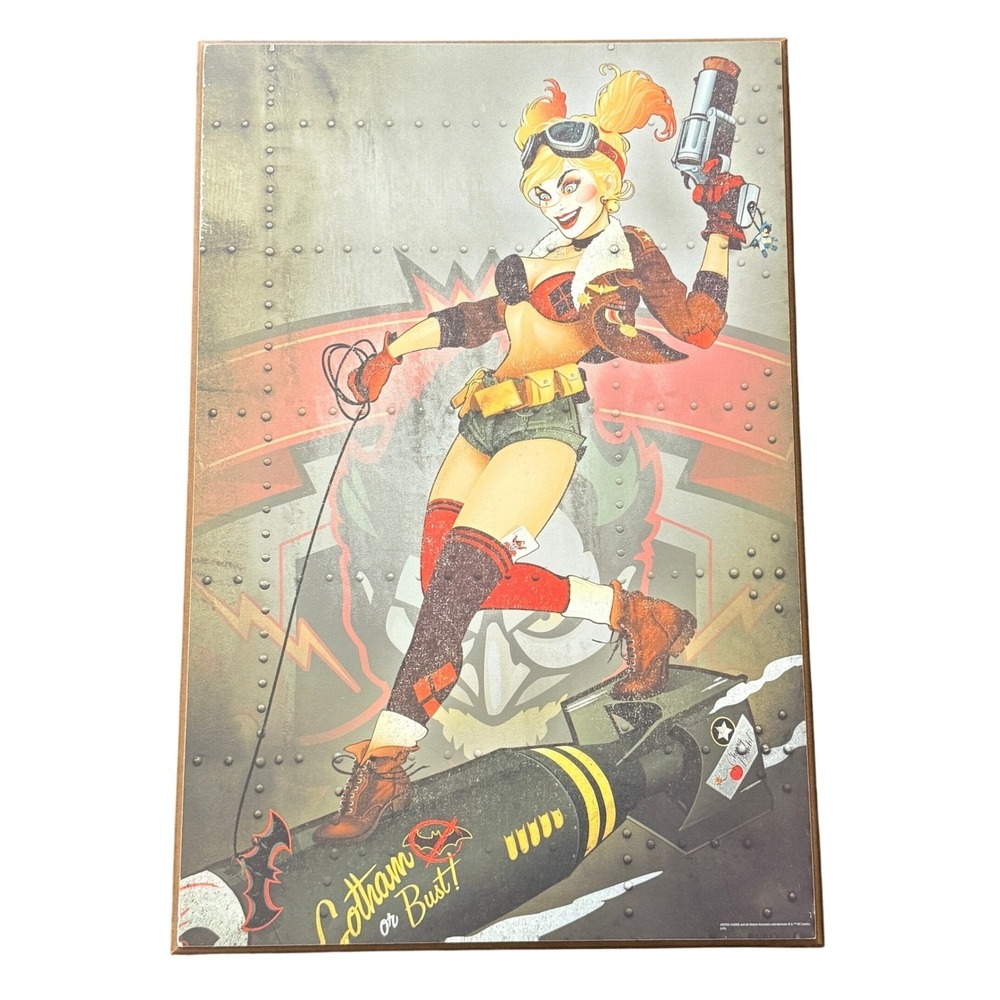 Silver Buffalo Unisex Harley Quinn Wall Art Plaque 13x19 Multicolor MDF Wood